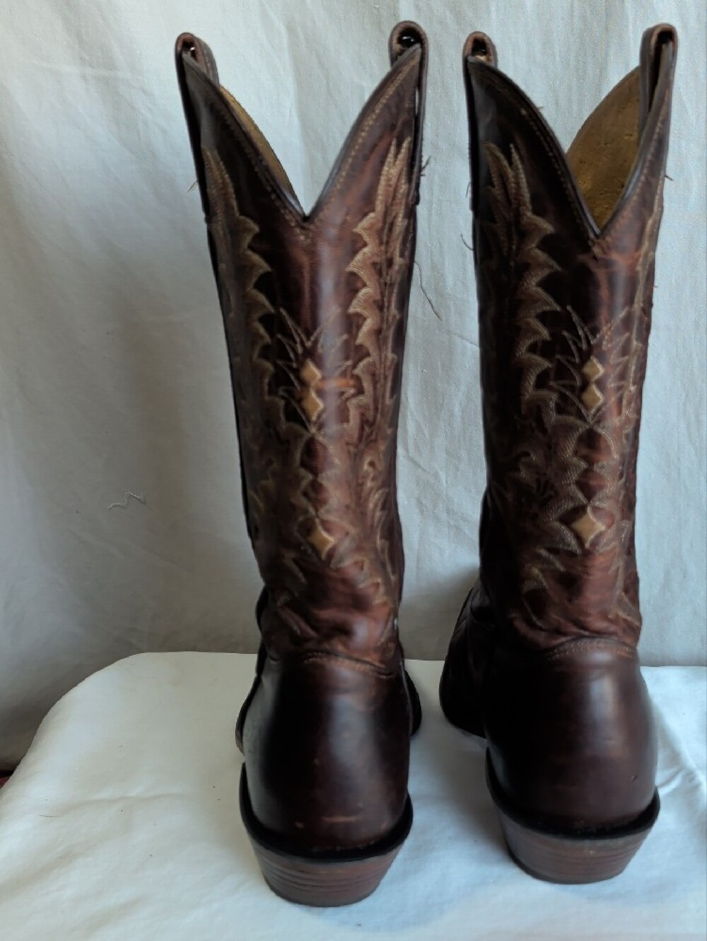 Women's Tony Lama Dark Brown Embroidered Leather Western Boots Sz 9b - Picture 5 of 12